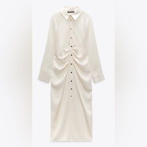 NWT cream satin Zara dress